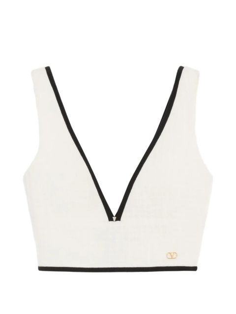 Valentino Garavani Canestrello cotton tweed top - White - zdjęcie produktu nr 1