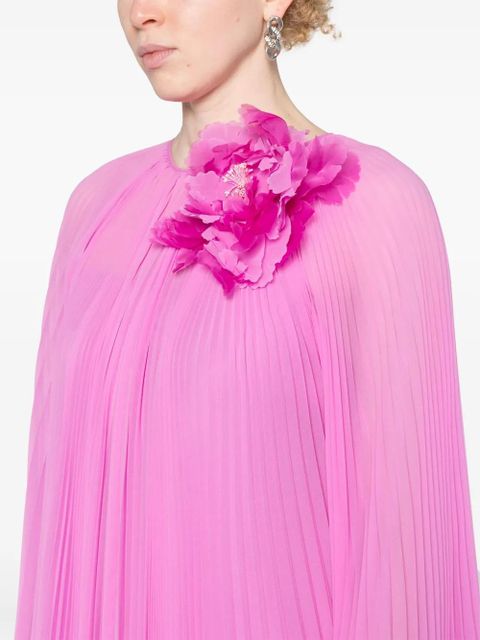 Max Mara pleated chiffon maxi dress - Pink