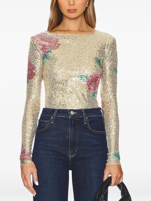 Free People Gold Rush sequinned top - Neutrals - zdjęcie produktu nr 1