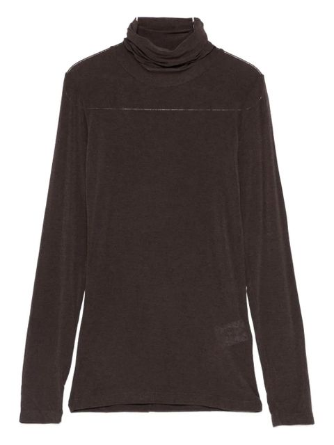 SOLOTRE long-sleeve roll-neck sweater - Brown