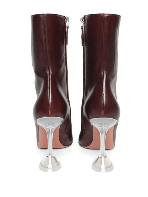Amina Muaddi Giorgia 95mm leather boots - Brown - zdjęcie produktu nr 2