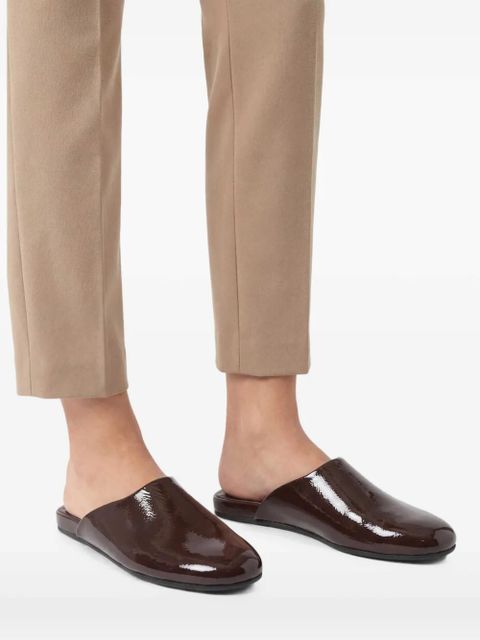 Ancient Greek Sandals patent-finish mules - Brown