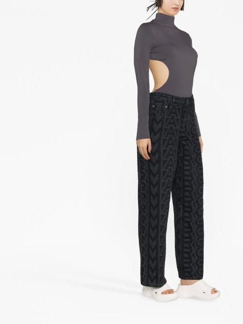 Marc Jacobs The Monogram denim straight-leg jeans - Black
