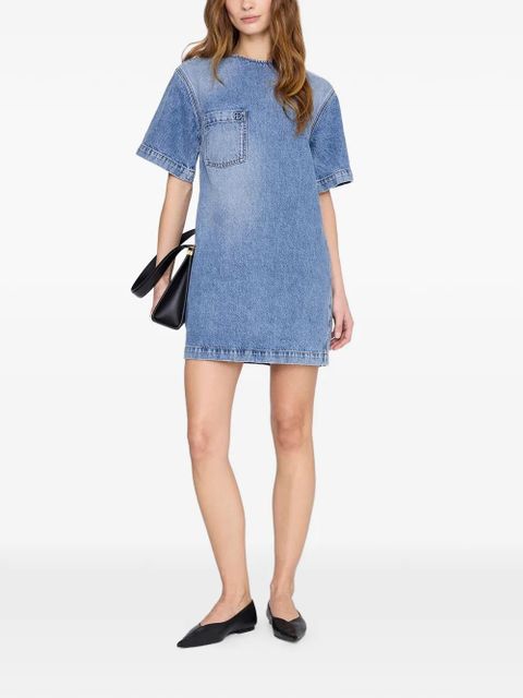 ANINE BING Tulah chest-pocket mini dress - Blue - zdjęcie produktu nr 2