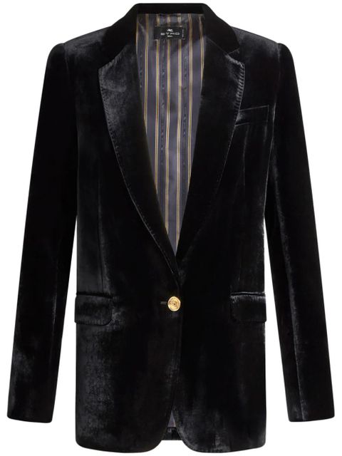 ETRO velvet single-breasted blazer - Black - zdjęcie produktu nr 1