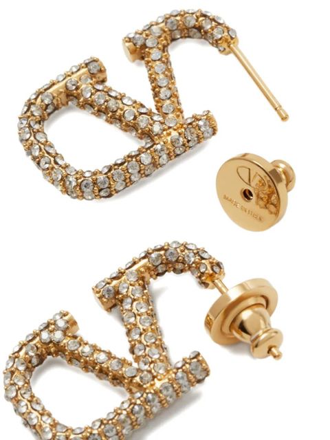 Valentino Garavani VLogo Signature crystal-embellished earrings - Gold