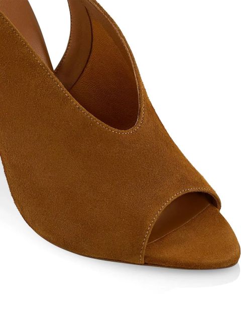 Aquazzura Lais lace-up peep-toe sandals - Brown