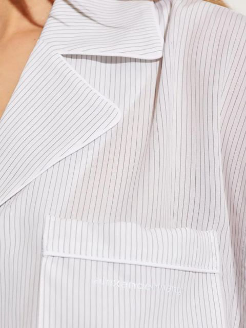Alexander Wang pinstripe short-sleeve top - White