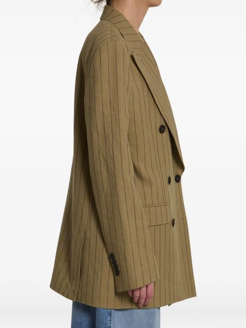 Dolce & Gabbana striped double-breasted linen jacket - Neutrals