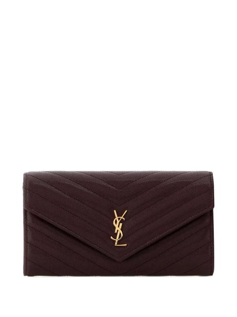 Saint Laurent Cassandre chevron-quilted wallet - Red - zdjęcie produktu nr 1