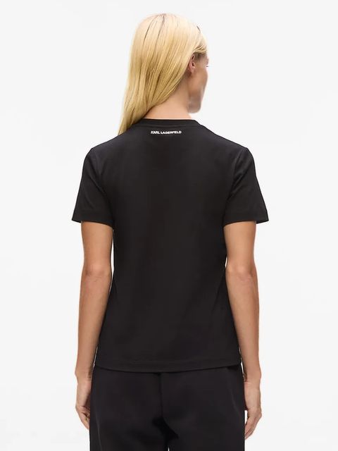 Karl Lagerfeld t-shirt bawełniany IKON damski kolor czarny A4W17098