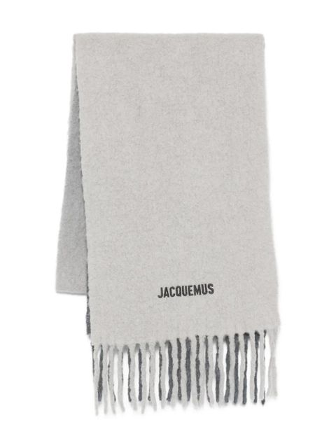 Jacquemus Moisson embroidered fringe scarf - Grey - zdjęcie produktu nr 1