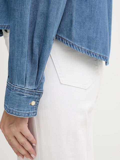 Calvin Klein Jeans koszula jeansowa damska kolor niebieski regular z kołnierzykiem klasycznym LV047E902G