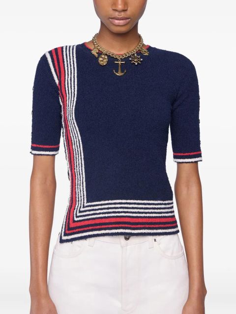 Rabanne striped knitted top - Neutrals - zdjęcie produktu nr 2