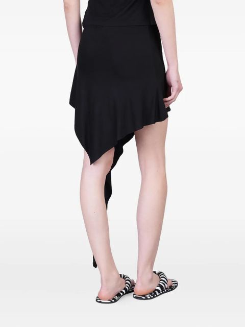 The Attico asymmetric-hem lace-up skirt - Black