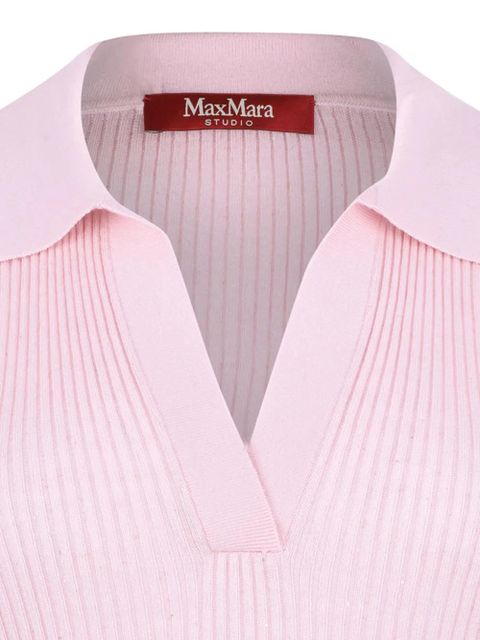 Max Mara ribbed v-neck top - Pink