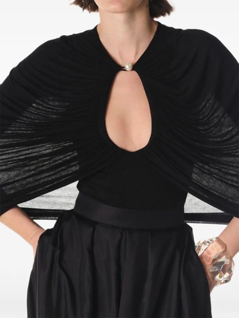 MANURÍ draped blouse - Black