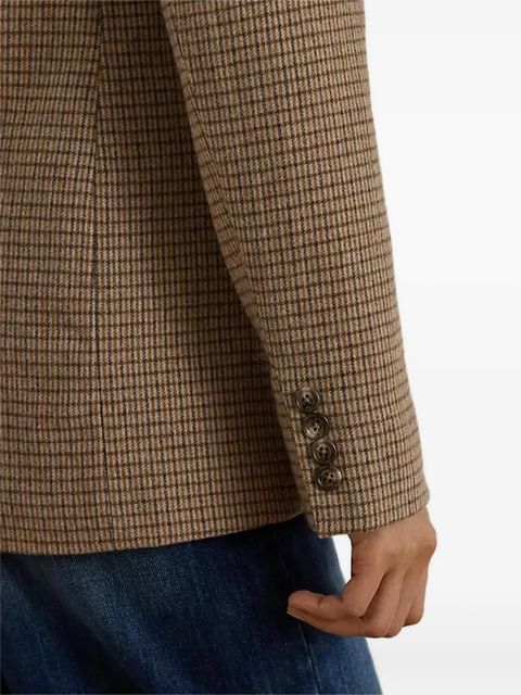 Lauren Ralph Lauren double-breasted checked blazer - Brown