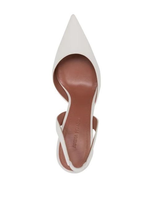 Amina Muaddi Holli 100mm slingback pumps - White
