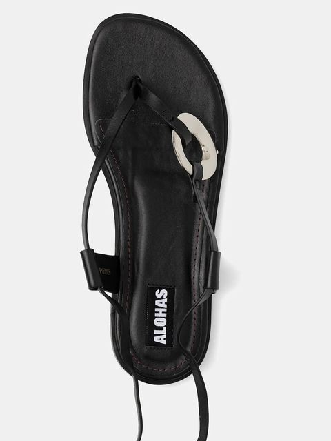 Alohas sandały skórzane Morosia damskie kolor czarny S100785-01