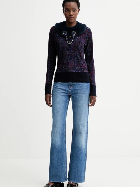 Blugirl Blumarine sweter dwustronny kolor granatowy RF5191.MA98O