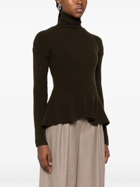 Max Mara ribbed peplum knitwear - Green