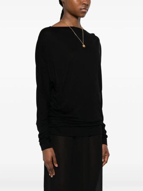 TOTEME boat neck long sleeve top - Black