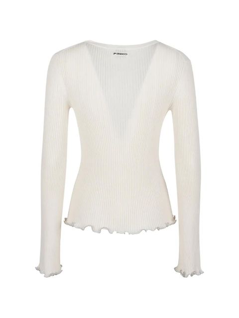 PINKO ruffled knitted top - Neutrals - zdjęcie produktu nr 2