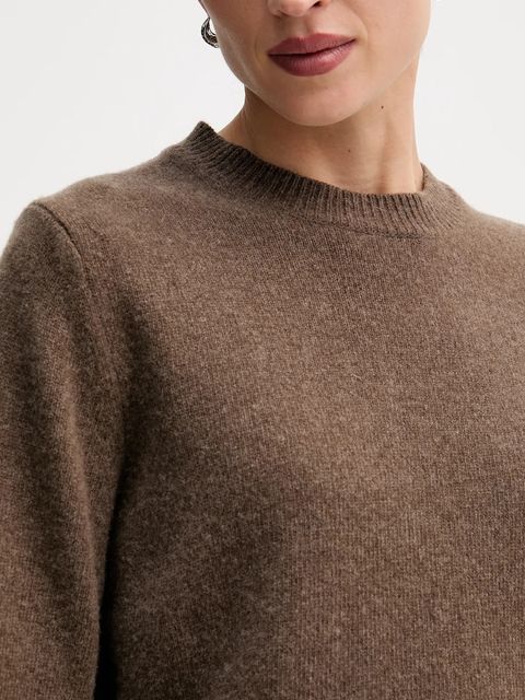 La Mania sweter wełniany MELLOW damski kolor brązowy MELLOW