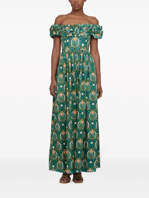 Agua By Agua Bendita Espliego Lunar cotton maxi dress - Green - zdjęcie produktu nr 2