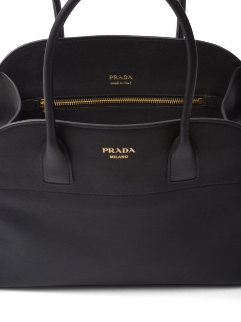 Prada medium leather tote bag - Black - zdjęcie produktu nr 2