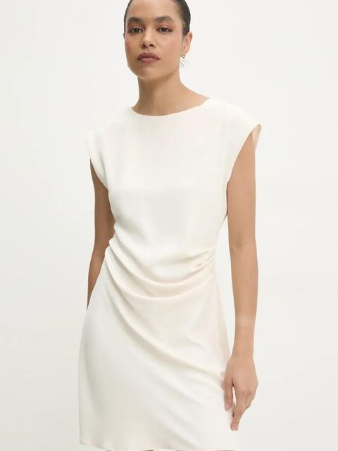 Answear.LAB sukienka kolor beżowy mini prosta