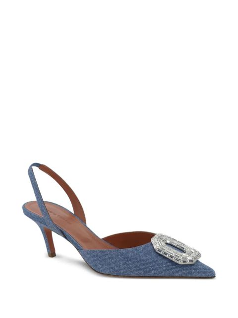 Amina Muaddi 60mm Camelia slingback pumps - Blue - zdjęcie produktu nr 2