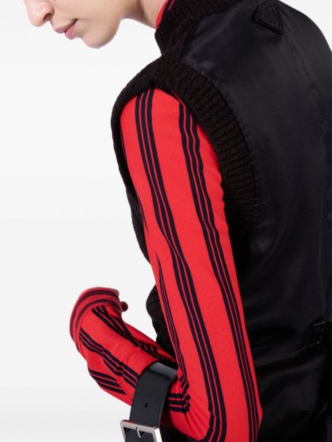 Prada striped piqué shirt - Red