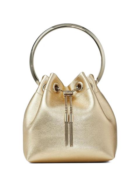 Jimmy Choo Bon Bon metallic-effect bucket bag - Gold - zdjęcie produktu nr 1