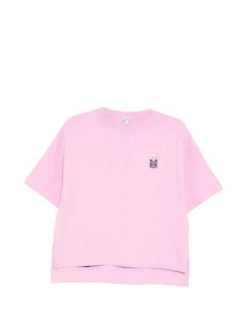 LOEWE logo-embroidered T-shirt - Pink
