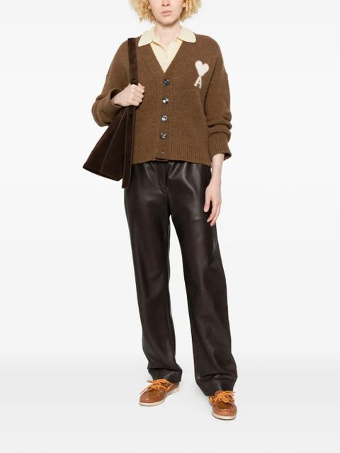 AMI Paris Ami de Coeur cardigan - Brown - zdjęcie produktu nr 2
