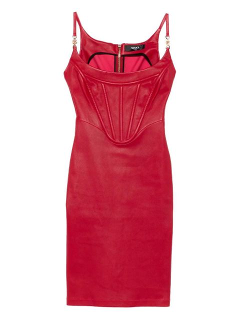 Versace Medusa '95 corset leather midi dress - Red - zdjęcie produktu nr 1