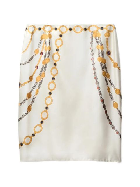 Versace printed silk twill pencil skirt - Neutrals - zdjęcie produktu nr 2