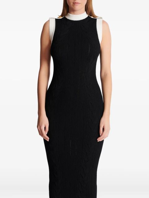 Balmain two-tone midi dress - Black