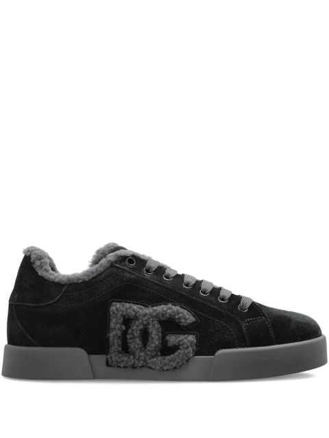 Dolce & Gabbana logo-detail suede trainers - Black - zdjęcie produktu nr 1