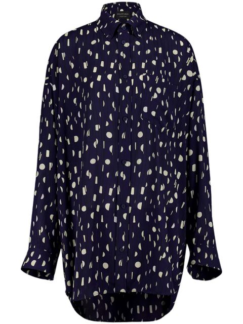 Balenciaga painted pleated shirt - Blue - zdjęcie produktu nr 1