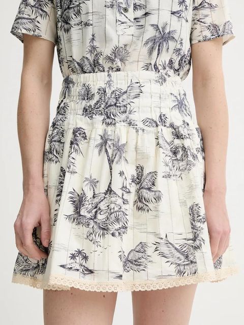 ZADIG&VOLTAIRE spódnica bawełniana kolor beżowy mini rozkloszowana WWSK01604 - zdjęcie produktu nr 1