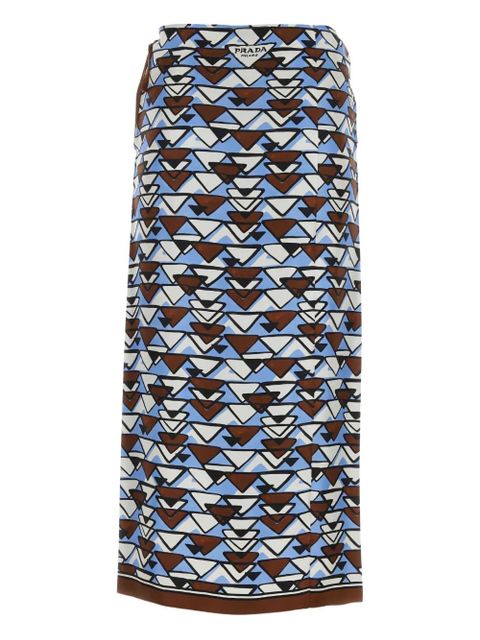 Prada geometric-print midi skirt - Brown - zdjęcie produktu nr 2