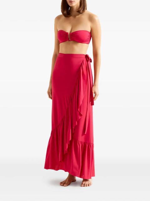 ERES Julia ruffled pareo skirt - Red