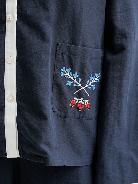 The Sleeper koszula damska kolor granatowy regular z kołnierzykiem klasycznym FW2402ES