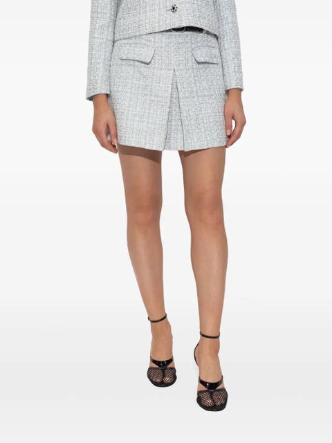 Self-Portrait tweed mini skirt - Blue