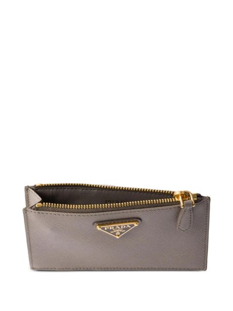 Prada triangle-logo zip card holder - Grey