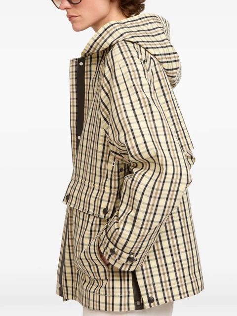 Yves Salomon hooded check-pattern jacket - Neutrals