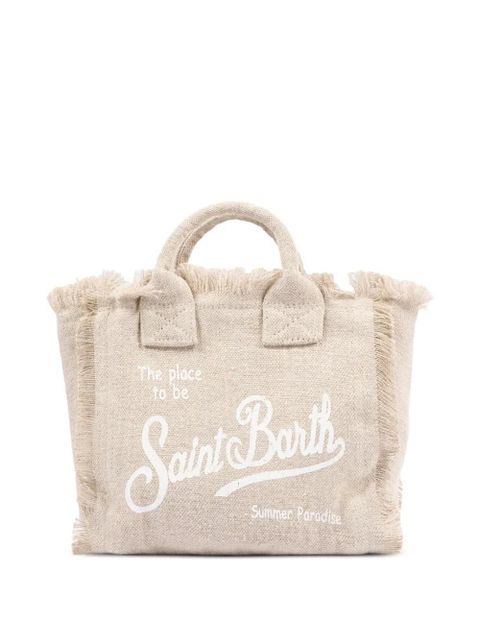 MC2 Saint Barth fringed-detail logo-print tote bag - Neutrals - zdjęcie produktu nr 2
